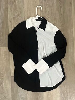 Alice + Olivia FINELY OVERSIZED BUTTON DOWN SHIRT XS